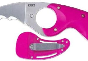 CRKT BEAR CLAW 2.39" PINK W/ - VEFF SERRATIONS BELT CLIP