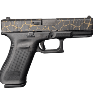 GLOCK 45 V CRAQUELURE 9MM PISTOL 4" BLACK-BLK/GOLD SLIDE FXD 3-17RD MAGS