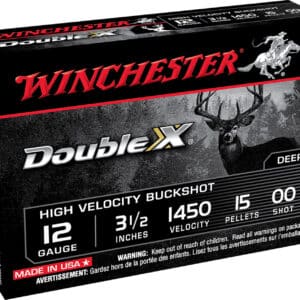 Winchester Ammo SB12L00 Double X High Velocity 12Gauge 3.50" 15Pellets 00Buck Shot 5 Per Box/50 Case