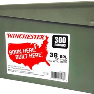 WINCHESTER 38 SPECIAL 130GR - FMJ-RN CASE OF (2) 300RD CANS