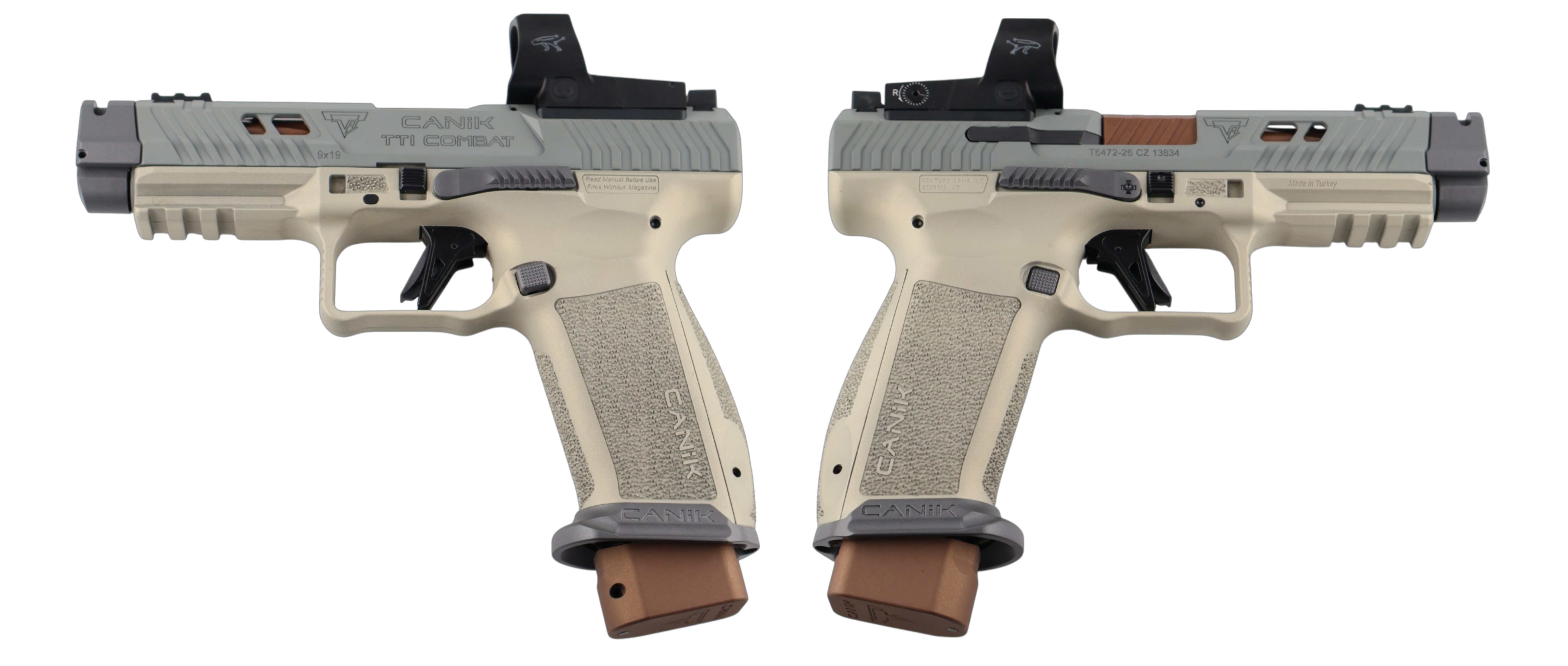 CENTURY CANIK TTI COMBAT HONEYBADGER W/MECANIK OPTIC 9MM PISTOL 4.6" 2-18RD - CANIK