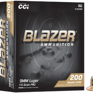 CCI 51992BB  BLAZER BRASS  9MM  115GR  200/5
