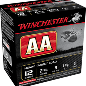 Winchester 12 Gauge Ammunition AAM129 Heavy Target Load 2-3/4" 1-1/8 oz #9 Shot 1200fps CASE 250 rounds