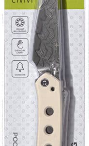 CIVIVI KNIFE VISION FG 3" - IVORY DAMASCUS BLADE CLAM PACK