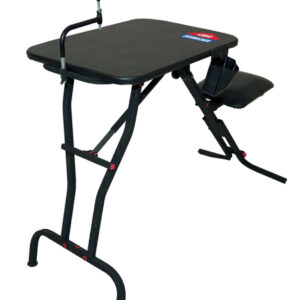 Birchwood Casey MSB100 Ultra Steady Shooting Bench Black Steel, Folding Seat, Pockets & Adjustable Rubber Coated Gun Rest 21" W x 28" L