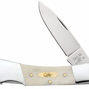 Case 11026 Lockback  Folding Drop Point Plain Tru-Sharp SS Blade, Smooth Natural Bone Handle