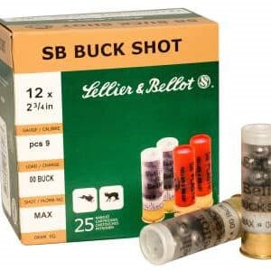 Sellier & Bellot 12 Gauge Ammunition SB12BSG 2-3/4" 00 Buckshot 9 Pellets CASE 250 rounds