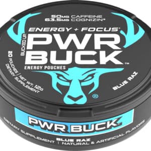 BUCKED UP PWR BUCK ENERGY - POUCHES 5 CAN ROLL BLUE RAZ