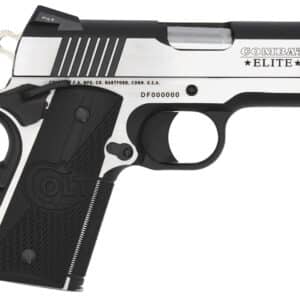 Colt Mfg O7080CE Combat Elite Commander Compact Frame .45 ACP 8+1, 3" Stainless Steel Barrel, Two-Tone Serrated Stainless Steel Slide & Frame w/Beavertail, Black Scalloped G10 Grip, Ambidextrous