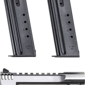 DESERT EAGLE 50AE 6" SS BARREL - W/TWO MAGS & MUZZLE BRAKE