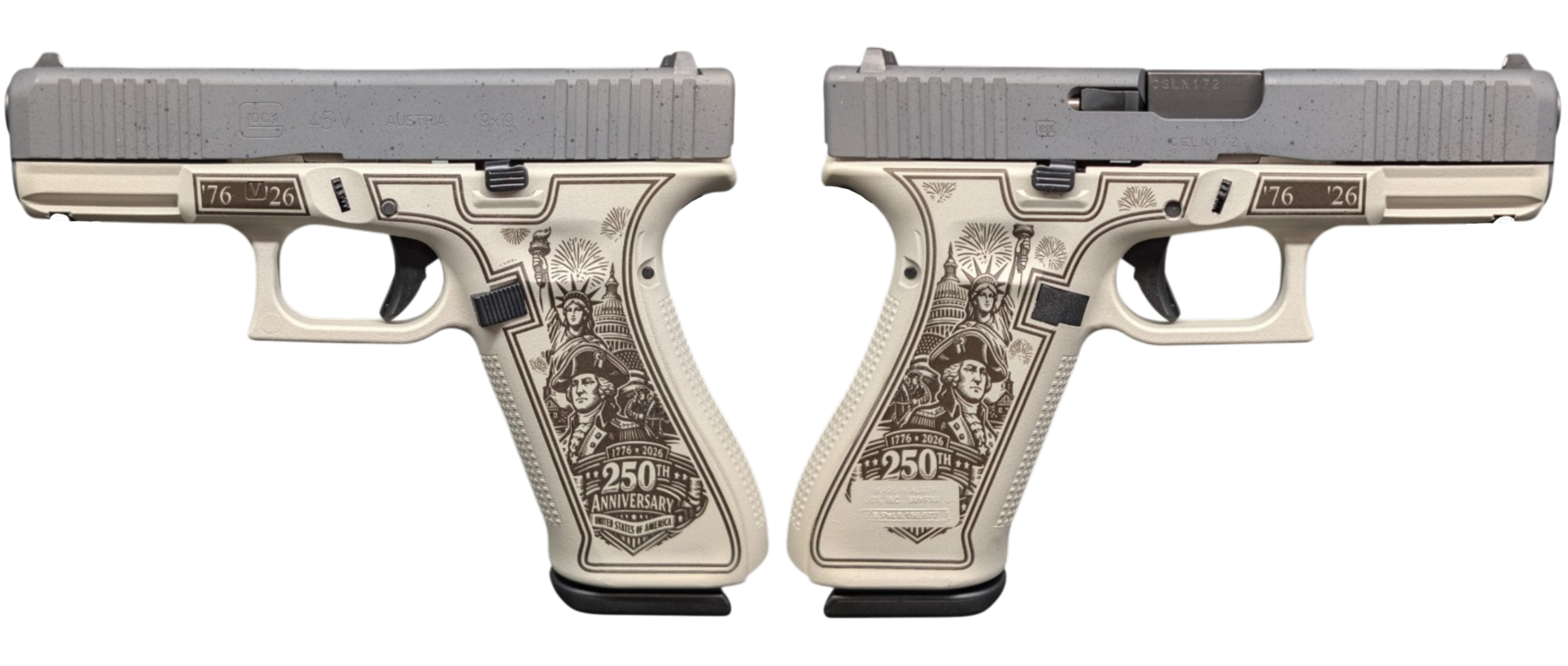GLOCK 45 V 250TH ANNIVERSARY 9MM PISTOL 4" BLACK FXD 3-17RD MAGS - Glock