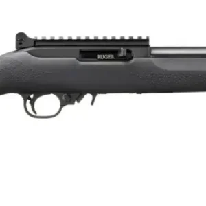 RUGER 10/22 HOGUE OVERMOLD STOCK 22LR RIFLE 16.12" T.B. BLACK, GHOST RING/BLADE SIGHT 1-10RD