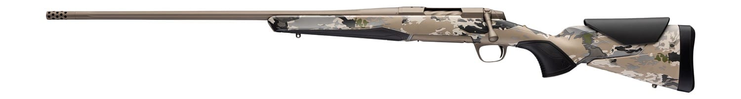 Browning 036125218 X-Bolt 2 Speed Full Size 308 Win 4+1 22" Smoked Bronze Cerakote Fluted Threaded Barrel & Steel Drilled & Tapped Receiver, Ovix Camo w/Black Overmold Adj Vari-Tech Synthetic Stock, L