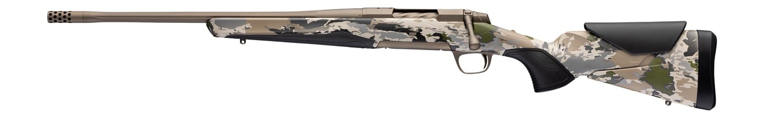Browning 036124298 X-Bolt 2 Speed SPR Full Size 7mm PRC 3+1 20" Smoked Bronze Cerakote Fluted Threaded Barrel, Steel  Drilled & Tapped Receiver, Ovix Camo w/Black Overmold Adj Comb & LOP Synthetic Sto