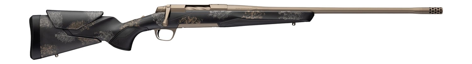 Browning 036142282 X-Bolt 2 Speed HD Full Size 6.5 Creedmoor 4+1 22" Smoked Bronze Cerakote Fluted Threaded Barrel, Smoked Bronze Cerakote Steel Drilled & Tapped Receiver, Bronze/Gray Camo w/Black Ove