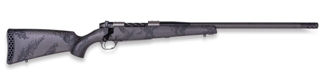 Weatherby MGT01N7MMBR2B Mark V Backcountry Guide TI 7mm BC 3+1 22" Graphite Black Cerakote Fluted Threaded Carbon Barrel, Titanium Drilled & Tapped Receiver, Exposed Carbon w/Carbide Black Accents Fix
