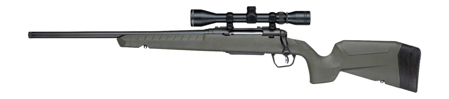 Savage Arms 33194 Axis 2 XP 30-06 Springfield 4+1 20" Matte Black Carbon Steel Threaded Barrel & Drilled & Tapped Receiver, OD Green Synthetic Fixed w/Pistol Grip Stock, 3-9x40mm Duplex Scope, Left Ha