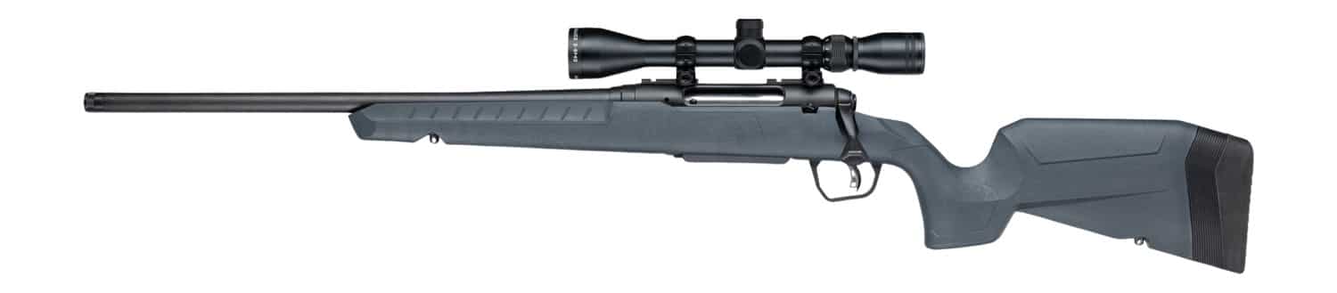 Savage Arms 33201 Axis 2 XP 308 Win 4+1 20" Matte Black Carbon Steel Threaded Barrel & Drilled & Tapped Receiver, Gray Synthetic Fixed w/Pistol Grip Stock, 3-9x40mm Duplex Scope, Left Hand