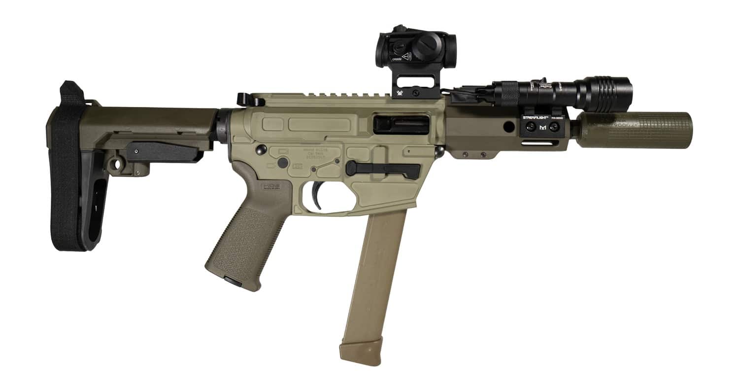 Shark Coast Tactical SCC8226CKNOLL-S Creepy Knoll 9mm Luger 30+1 Aluminum Receiver Picatinny Rail Receiver Polymer SB Tactical SBA3 Brace