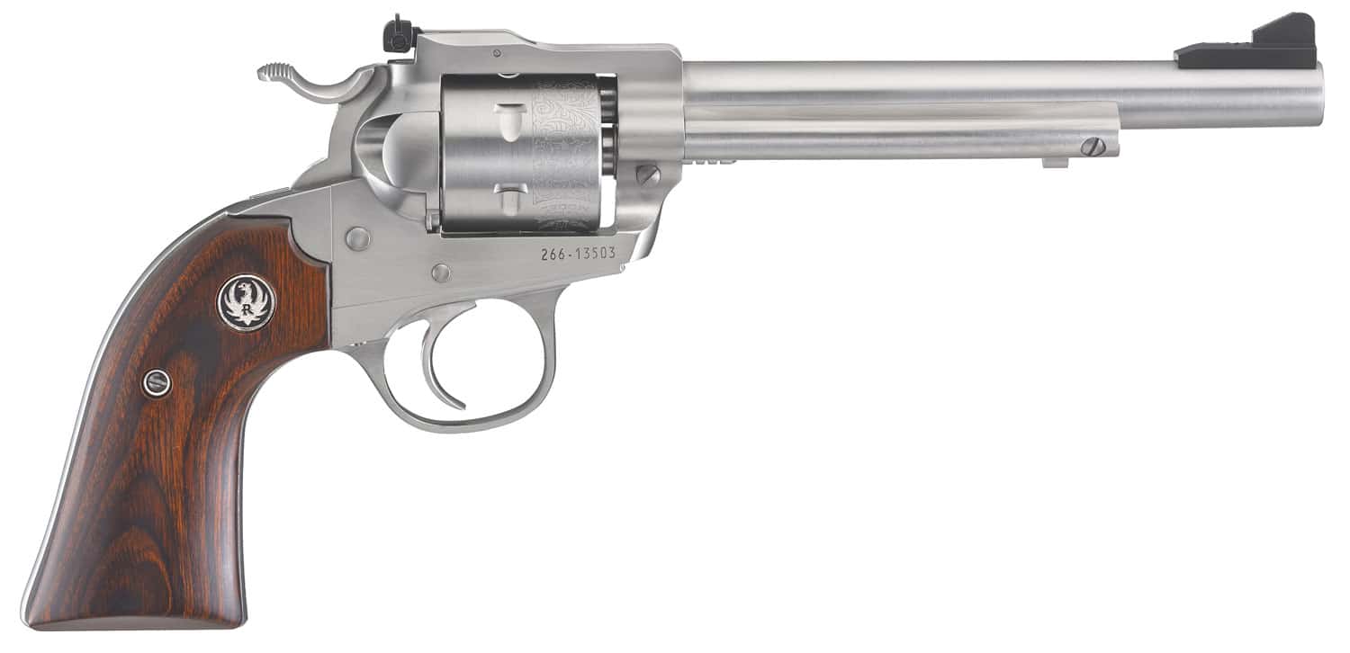 Ruger 0680 Blackhawk  Sports South Exclusive 22 LR 6rd 6.50" Barrel, Stainless Steel Barrel/Cylinder/Frame, Exposed Hammer, Bisley Hardwood Grip, Ramp Front/Adjustable Rear Sights