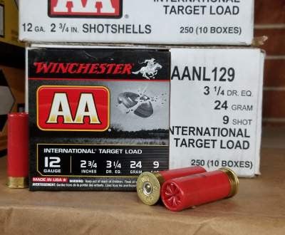Winchester 12 Gauge AA InterNational Target Ammunition AANL129 2-3/4" 7/8oz #9 250 rounds