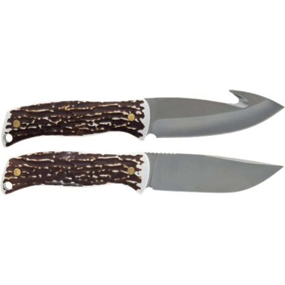 Uncle Henry Fixed Blade Knife Combo 4-1/5" Drop Point and Gut Hook Blades