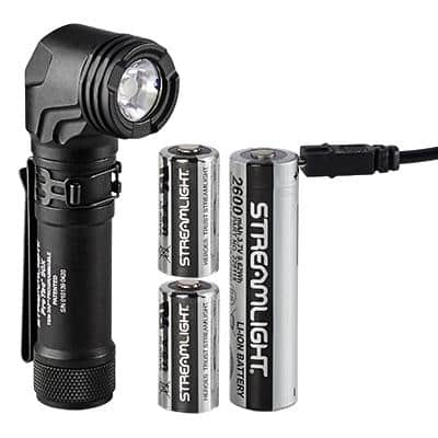 Streamlight Protac 90 X USB/Protac 90 X Black with Two CR123A Lithium Batteries and Holster 1000 Lumens