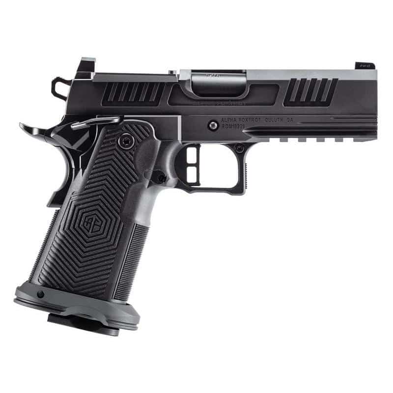 Alpha Foxtrot 1911 Romulus 10mm Auto 17rd Magazines(2) 4.25" Bull Ramped Barrel MOS DLC Black