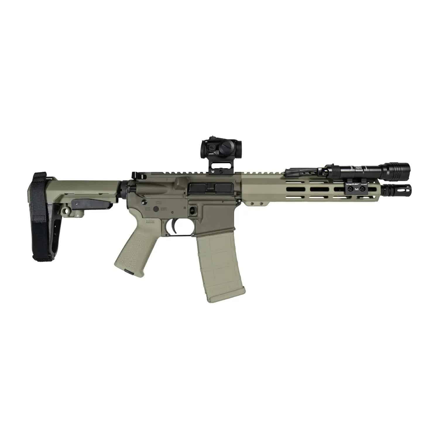 Shark Coast Knoll Grass Pistol Bundle .300 Blk 30rd Magazine 10'' Threaded Barrel Vortex Red Dot Streamlight Light