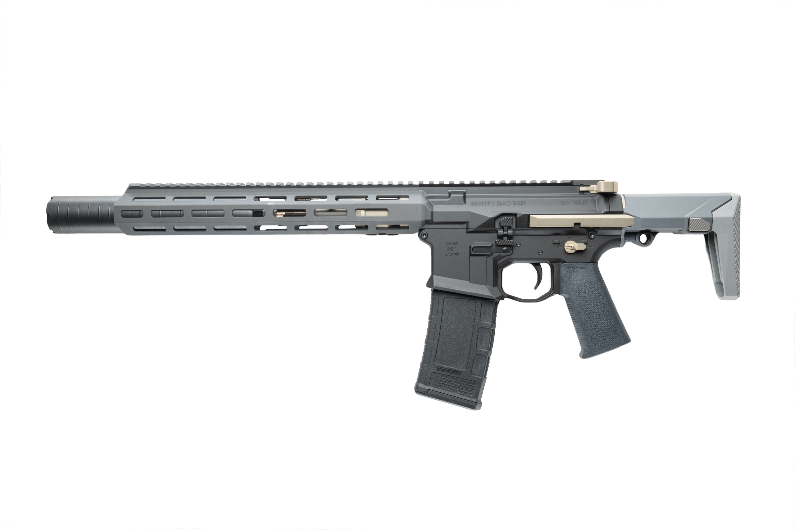 Q HONEY BADGER SBR SD 300BLK 7" ARMOR BLACK 1-30RD GEISSELE TRIGGER (Q-HB-SILENCER) 1-100
