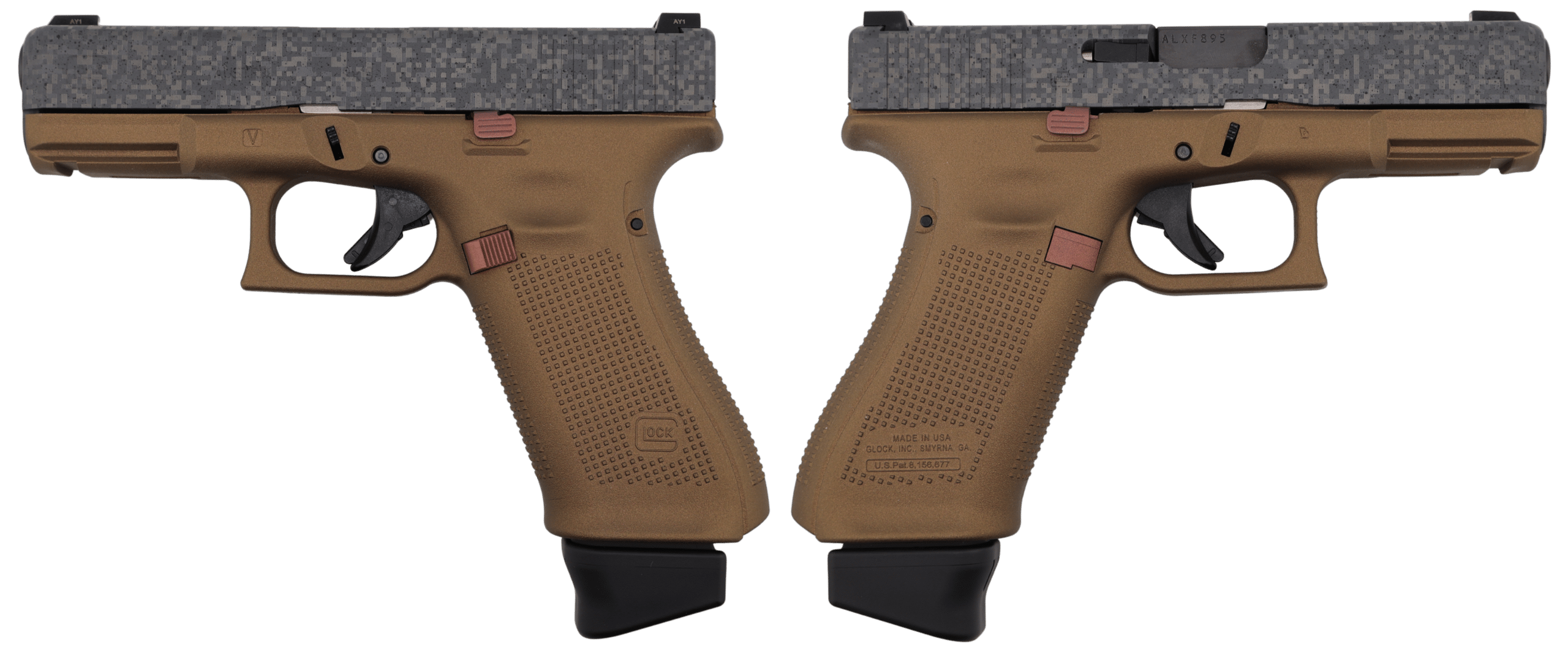 GLOCK 19X V CABEZA DE COBRE 9MM PISTOL 4" BRONZE/DIGI 1-17RD 2-19RD MAGS