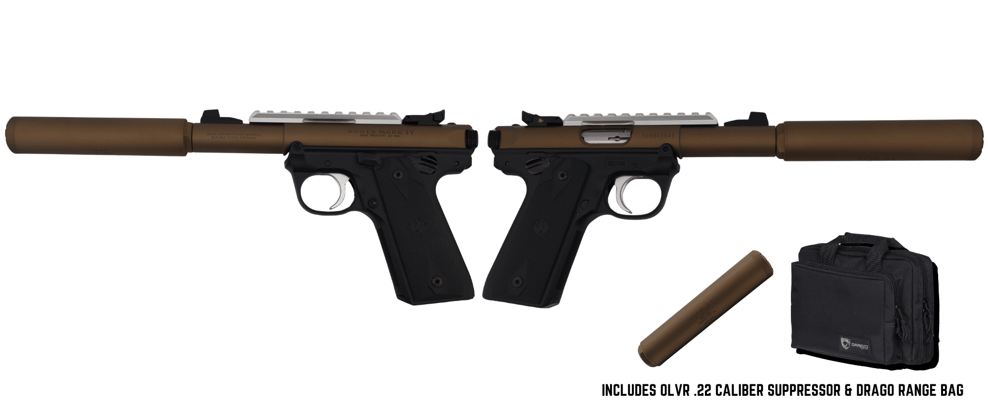 RUGER MARK IV 22/45 22LR PISTOL 4.4" T.B. BRONZE 2-10RD MAGS