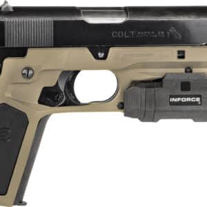 Recover Tactical CC3P0201 Frame Grip  Tan Polymer Frame with Interchangeable Black & Tan Panels for Standard Frame 1911