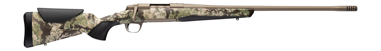 Browning 036138229 X-Bolt 2 Speed 300 Win Mag 3+1 26" Smoked Bronze Cerakote Fluted Threaded Barrel & Steel Drilled & Tapped Receiver, Kryptek Obskura Transitional Camo Adj Vari-Tech Synthetic Stock,