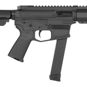 Shark Coast Tactical SCC06766SP9NBLK Sneeky Pete 9mm Luger 30+1 5.50" Black Melonite Threaded Barrel, Black Cerakote Receiver, SB Tactical SBA3 Brace