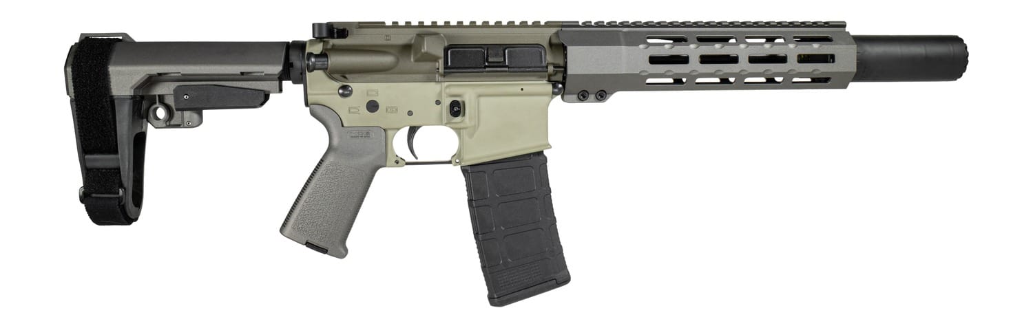 Shark Coast Tactical SCCSNKYSD556001 Sneeky Pete 5.56 NATO 30+1 7.50" Black Nitride Threaded Barrel, Aluminum Receiver w/Picatinny Rail, M-LOK Handguard, Polymer SB Tactical SBA3 Brace, Magpul MOE Gri