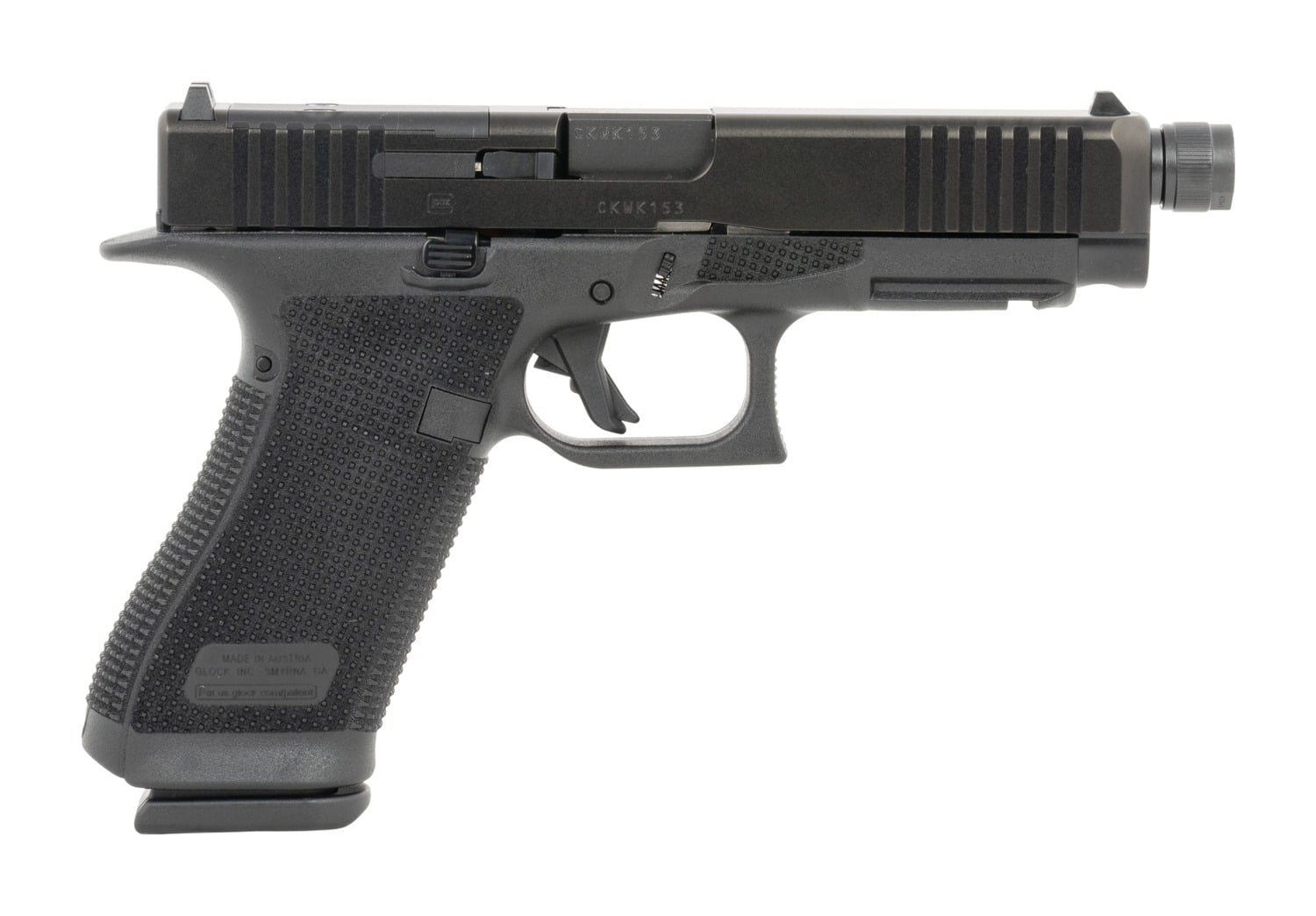 Glock P61750201TB G17 Gen6 Full Size 9mm Luger 10+1 4.49" Threaded Barrel, Steel Optic Ready/Serrated Slide, Polymer Frame w/Accessory Rail, Interchangeable Backstrap Grip, Ambidextrous