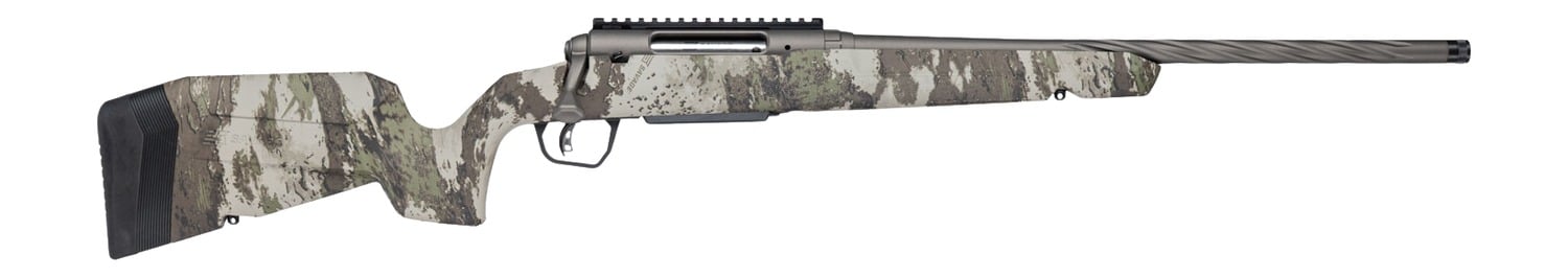 Savage Arms 33220 Axis 2 Pro 270 Win 4+1 20" Gun Metal Bronze Cerakote Spiral Fluted Threaded Barrel & Receiver w/Picatinny Rail, Savage Woodland Camo Fixed w/Pistol Grip Synthetic Stock, Right Hand