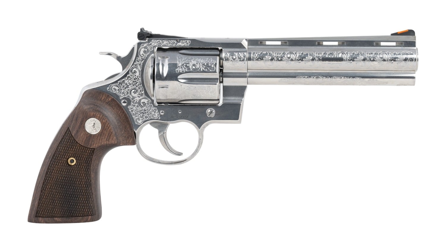 Colt Mfg ANACONDASP6RTSSEG Anaconda Sports South Exclusive 44 Mag 6 Shot 6" Stainless Steel Barrel, Cylinder & Frame, Walnut Grip, Transfer Bar Safety, Exposed Hammer