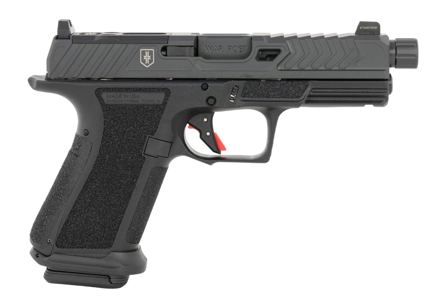 Shadow Systems SS-1075-B MR920 War Poet 9mm Luger 15+1, 5" Black Nitride Match Grade/Spiral Fluted/Threaded Barrel & Optic Cut/Serrated/Window Cut Stainless Steel Slide, Polymer Frame w/Beavertail & P