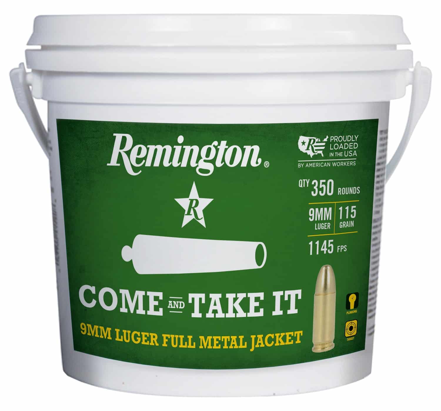 REM R23743      9MM 115G  FMJ 350RD BUCKET   350/4