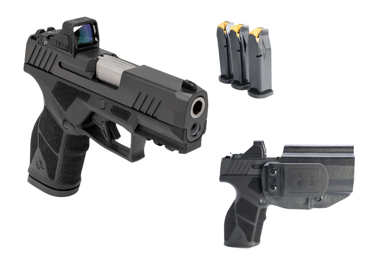 Taurus GX2 1-GX2P931-10CK8 9mm 3.38" 10+1 T.O.R.O w/ x3 Magazines MFT IWB Kydex Holster & Viridian RFX11 Green Dot Sight Black