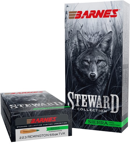 BARNES STEWARD 223 REM 55GR - TIPPED VARMINTKING 20RD 10BX/C