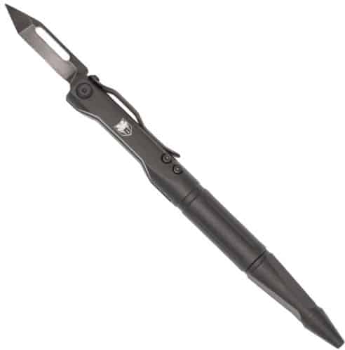 COBRATEC SCRIBE PEN KNIFE 1.5" - BLACK WITH POCKET CLIP