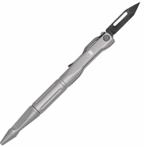 COBRATEC SCRIBE PEN KNIFE 1.5" - GRAY WITH POCKET CLIP