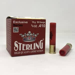 Sterling 410 (36 GA) Ammunition Birdshot #8 2-1/2" 3/8oz STRLG410BIRD8 25 Rounds