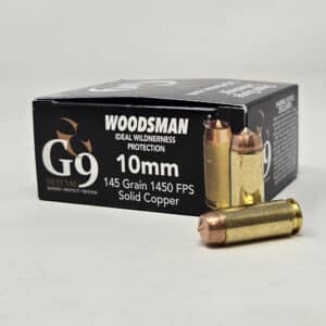 G9 Defense 10mm Ammunition Woodsman WM-10MM-145A 145 Grain Solid Copper 20 Rounds