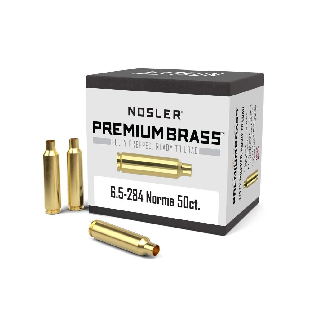 Nosler Unprimed Brass Rifle Cartridge Cases 6.5-284 Norma 50/ct