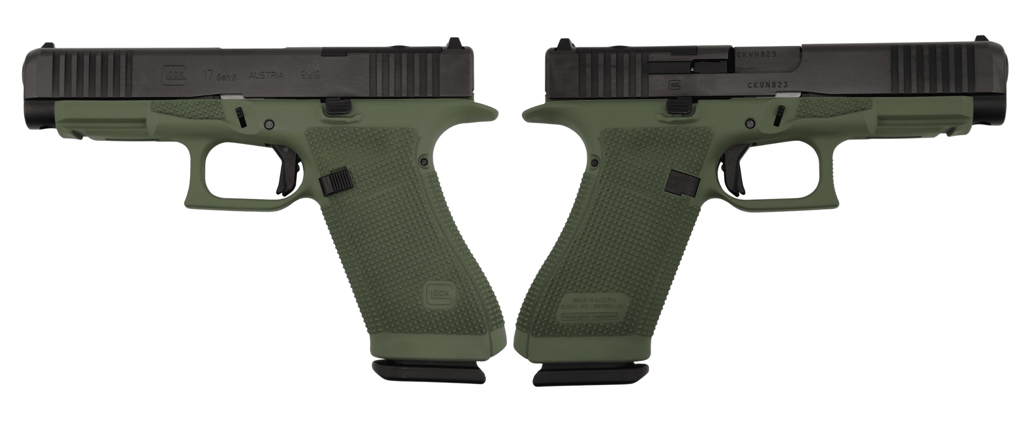 GLOCK 17 GEN6 ORS 9MM PISTOL OD GREEN 4.49" FXD COMM 3-17RD MAGS
