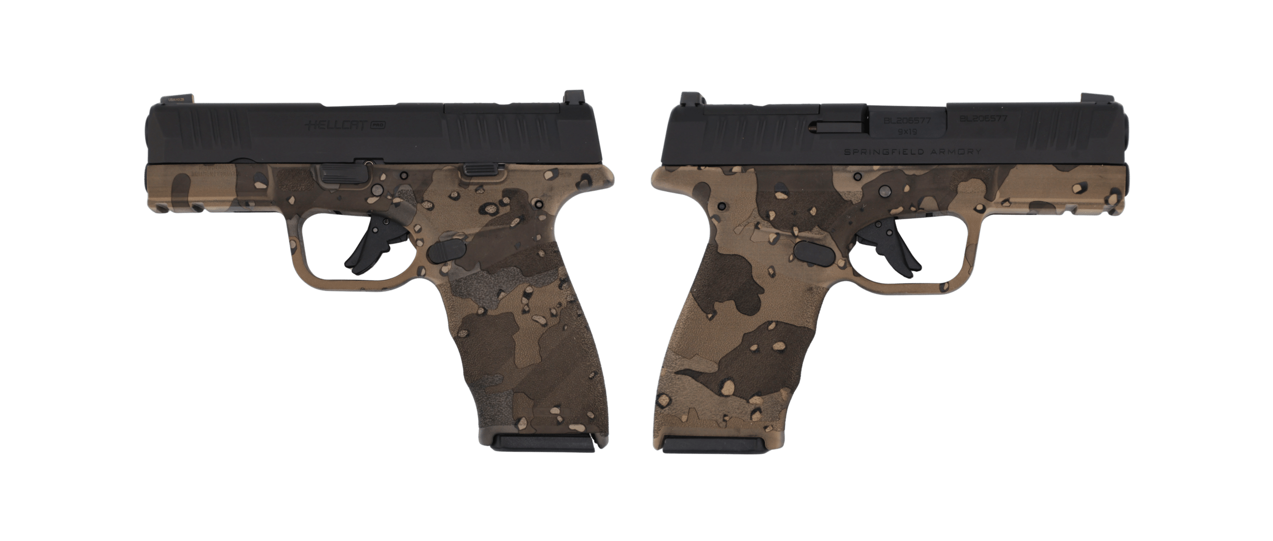 SPRINGFIELD ARMORY HELLCAT PRO 9MM PSTL CHOCOLATE CHIP CAMO 1-15RD/1-17RD 3.7"
